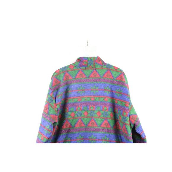 Vintage 90s Streetwear L Nordic Fair Isle Half Zip Fleece Pullover Sweater - Picture 6 of 7